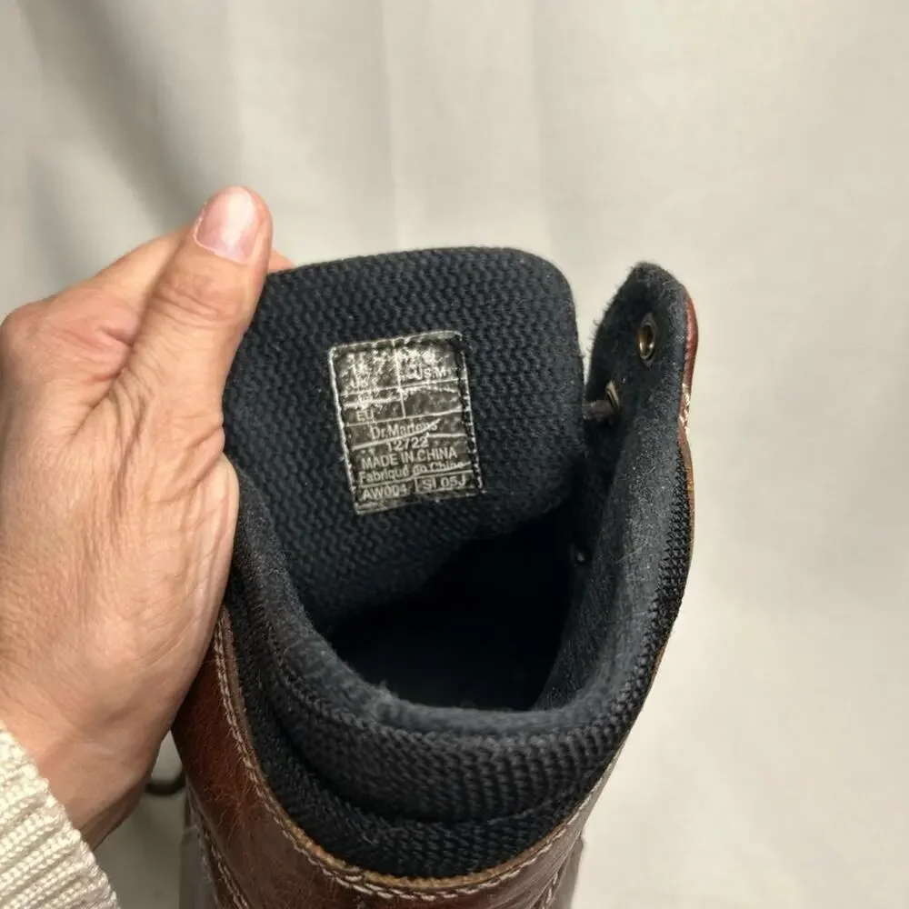 VTG Dr. Martens Industrial Brown distressed Leather Lace-Up Hiking work Boots 13